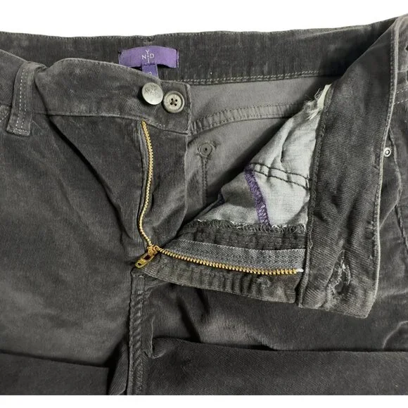 NYDJ Gray Straight Leg Lift Tuck Technology Corduroy Jeans (12) - Picture 11 of 14